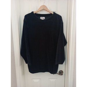 Women's Vintage pebble Court Black Long Sleeve Soft Sweat Shirt Size Large